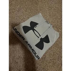 Under Armour Gray Logo Hoodie – Size Medium – Fleece Lined Pullover
